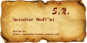 Spindler Noémi névjegykártya
